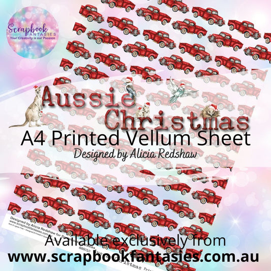 Aussie Christmas A4 Printed Vellum Sheet - Christmas Utes 888010