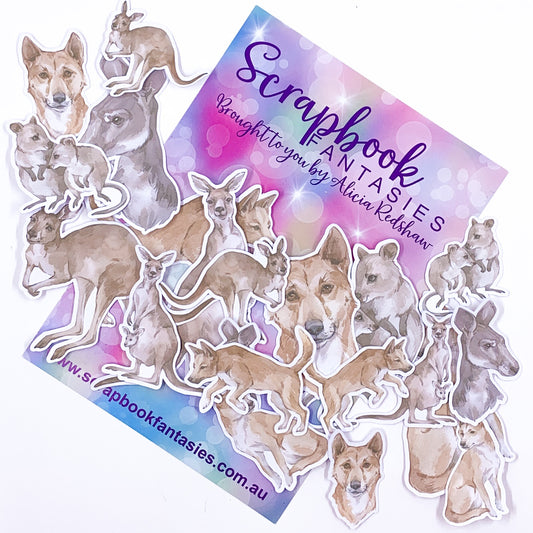 Aussie Grunge Colour-Cuts - Roos & Dingos (21 pieces) Designed by Alicia Redshaw