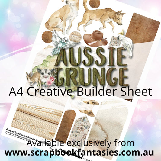 Aussie Grunge A4 Creative Builder Sheet - Dingo - Designed by Alicia Redshaw