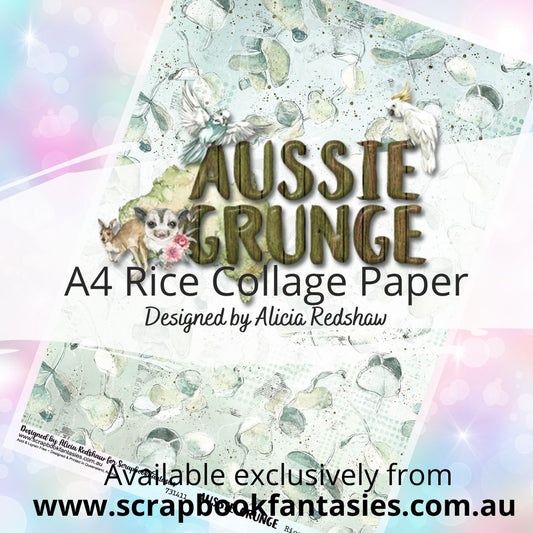 Aussie Grunge A4 Rice Collage Paper - Eucalypt Collage