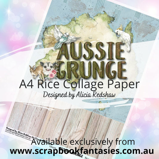 Aussie Grunge A4 Rice Collage Paper - Australian Map