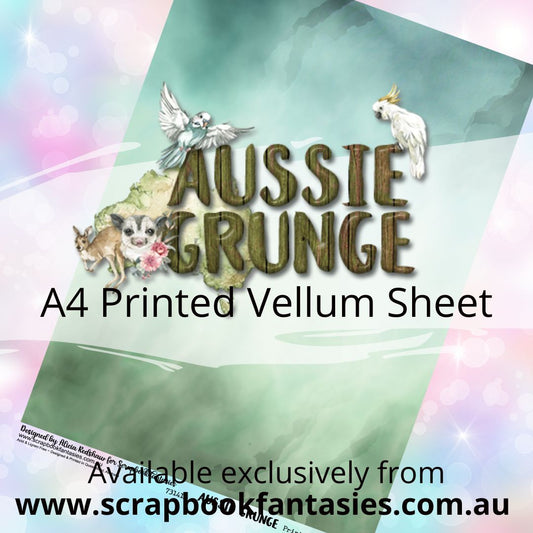 Aussie Grunge A4 Printed Vellum Sheet - Green Ombre 731413