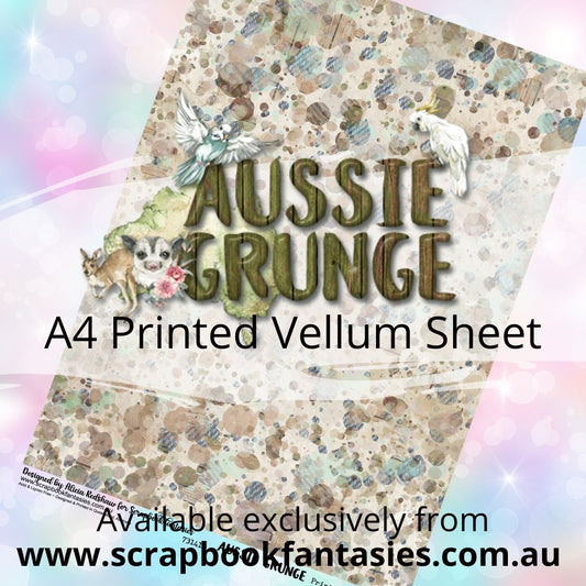 Aussie Grunge A4 Printed Vellum Sheet - Spot Collage 731412