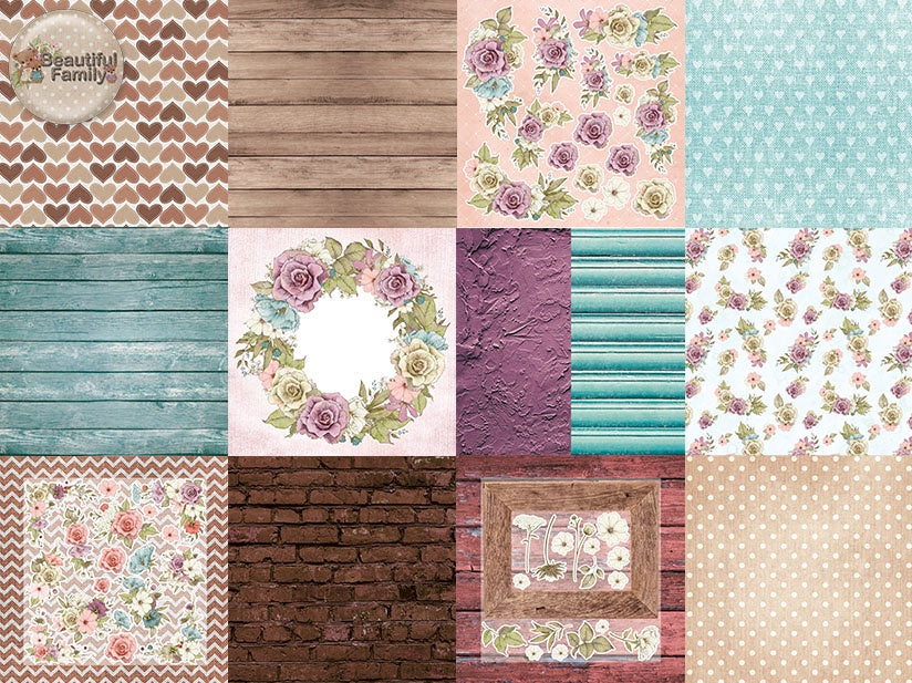Beautiful Family 12x12 Double-Sided Patterned Paper Pack - Designed by Alicia Redshaw Exclusively for Scrapbook Fantasies