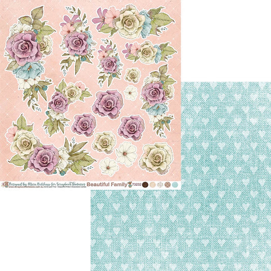 Beautiful Family 12x12 Double-Sided Patterned Paper 2 - Designed by Alicia Redshaw Exclusively for Scrapbook Fantasies