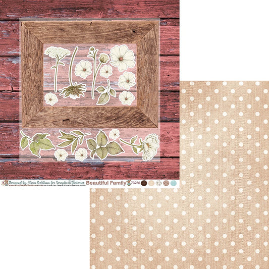 Beautiful Family 12x12 Double-Sided Patterned Paper 6 - Designed by Alicia Redshaw Exclusively for Scrapbook Fantasies