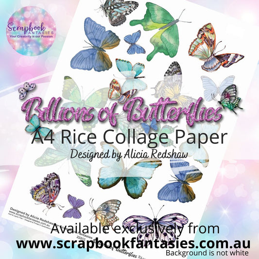 Billions of Butterflies A4 Rice Collage Paper 1 - Designed by Alicia & Naomi-Jon Redshaw 22201