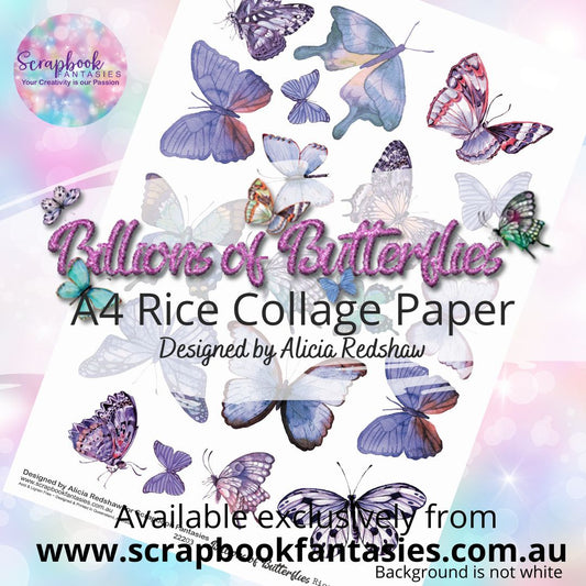 Billions of Butterflies A4 Rice Collage Paper 3 - Designed by Alicia & Naomi-Jon Redshaw 22203