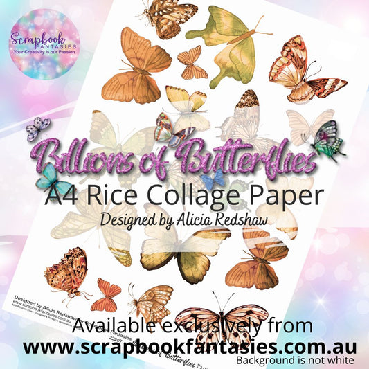 Billions of Butterflies A4 Rice Collage Paper 7 - Designed by Alicia & Naomi-Jon Redshaw 22207