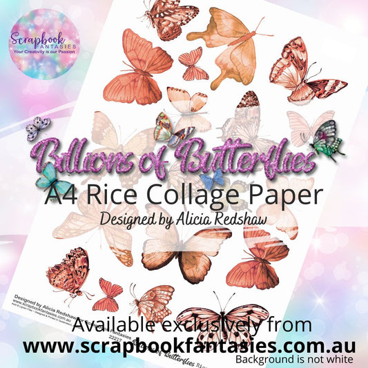 Billions of Butterflies A4 Rice Collage Paper 17 - Designed by Alicia & Naomi-Jon Redshaw 22217