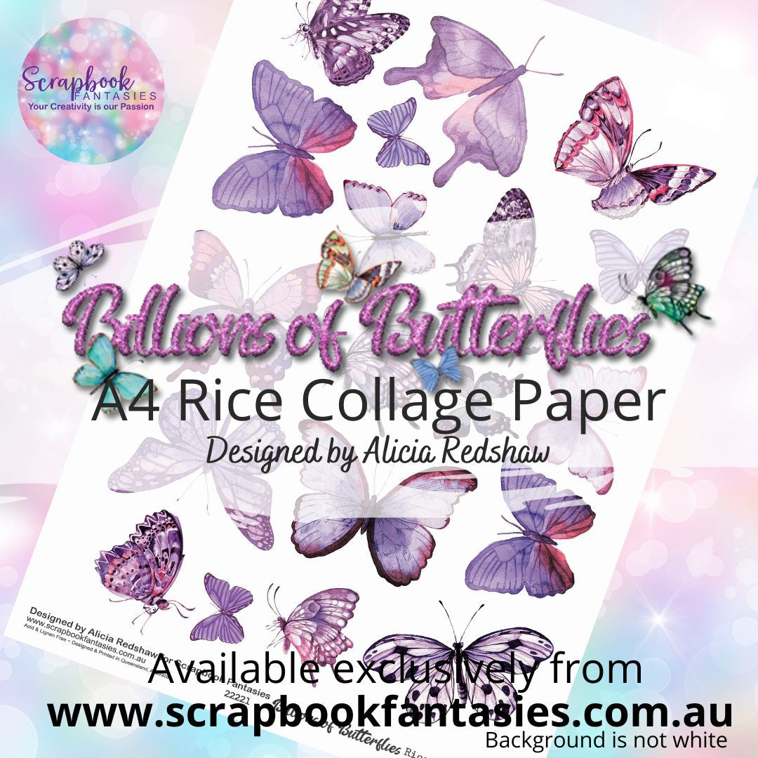 Billions of Butterflies A4 Rice Collage Paper 21 - Designed by Alicia & Naomi-Jon Redshaw 22221