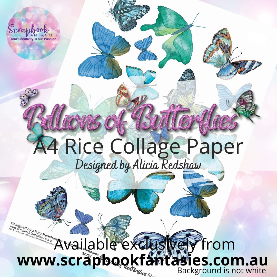 Billions of Butterflies A4 Rice Collage Paper 22 - Designed by Alicia & Naomi-Jon Redshaw 22222