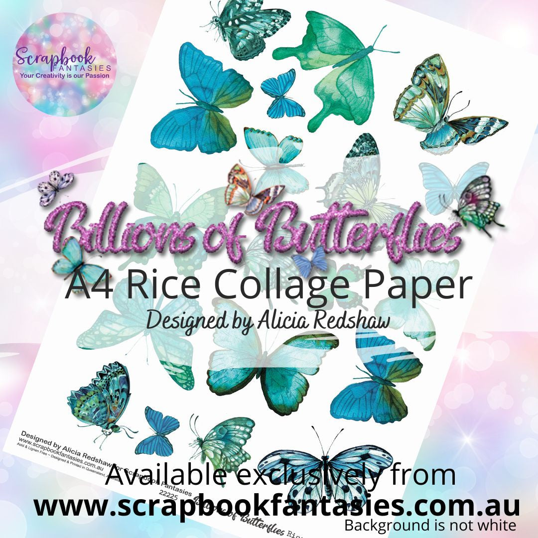 Billions of Butterflies A4 Rice Collage Paper 25 - Designed by Alicia & Naomi-Jon Redshaw 22225