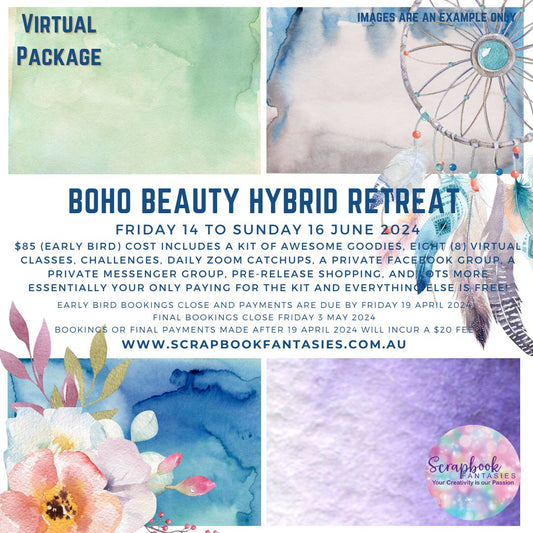 Boho Beauty Virtual Papercrafting Retreat - June 2024 - Friday 14 to Sunday 16 June 2024 - Virtual Package
