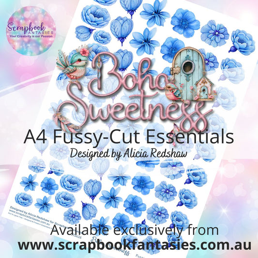 Boho Sweetness A4 Colour Fussy-Cut Essentials - Blue Flowers 372416