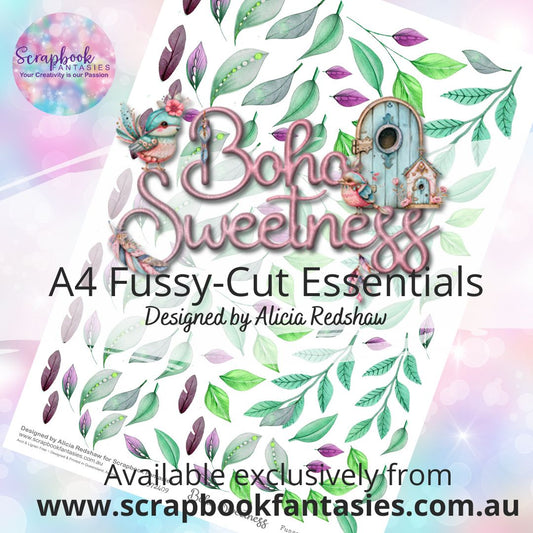 Boho Sweetness A4 Colour Fussy-Cut Essentials - Minty Leaves 372409