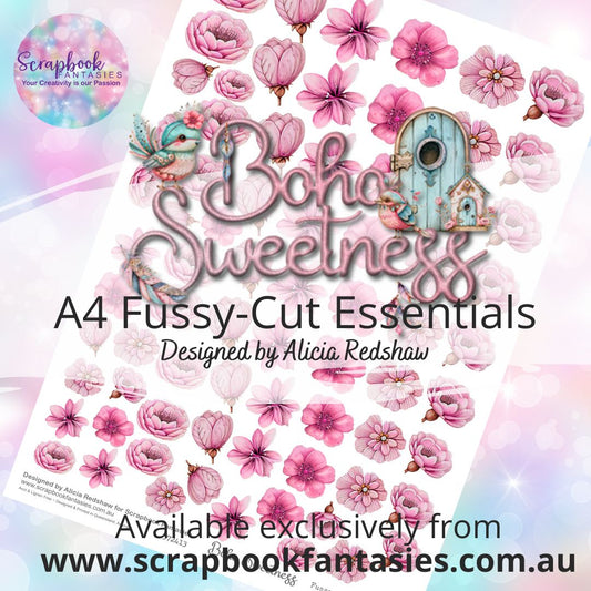 Boho Sweetness A4 Colour Fussy-Cut Essentials - Pretty Pink Flowers 372413