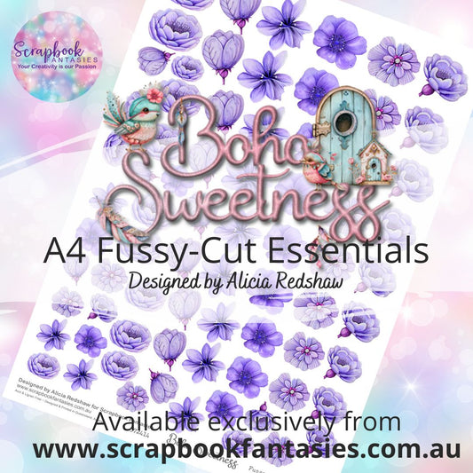 Boho Sweetness A4 Colour Fussy-Cut Essentials - Purple Flowers 372414
