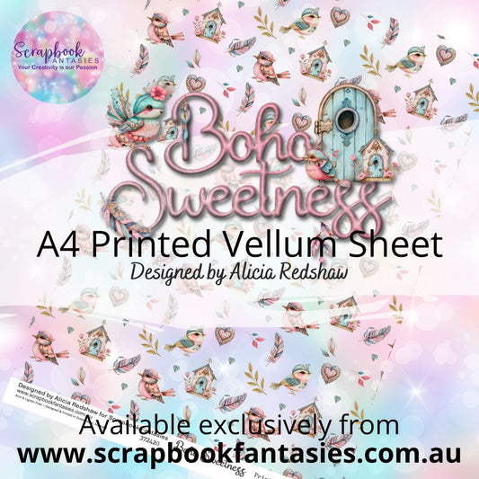 Boho Sweetness A4 Printed Vellum Sheet - Pretty Pattern 372420