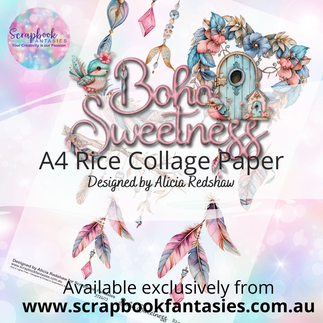 Boho Sweetness A4 Rice Collage Paper - Boho 372403 – Scrapbook Fantasies