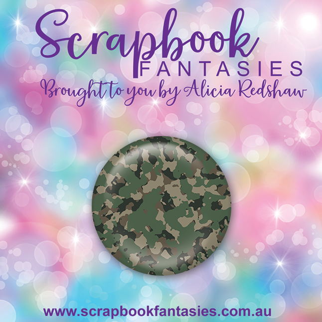 Camouflage Flair Button [1"] - 1 piece - Designed by Alicia Redshaw