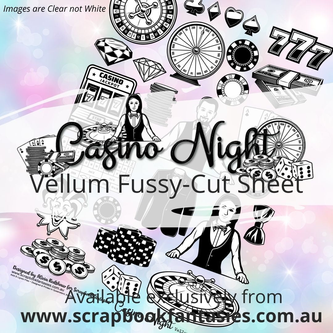 Casino Night A4 Vellum Fussy-Cut Sheet - Casino Night 13354