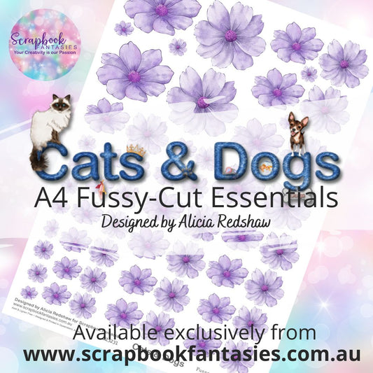 Cats & Dogs A4 Colour Fussy-Cut Essentials - Lilac Flowers 223231