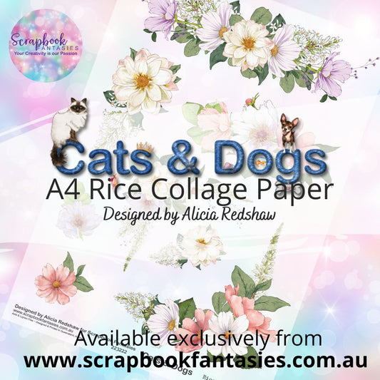 Cats & Dogs A4 Rice Collage Paper - Bouquets 223222