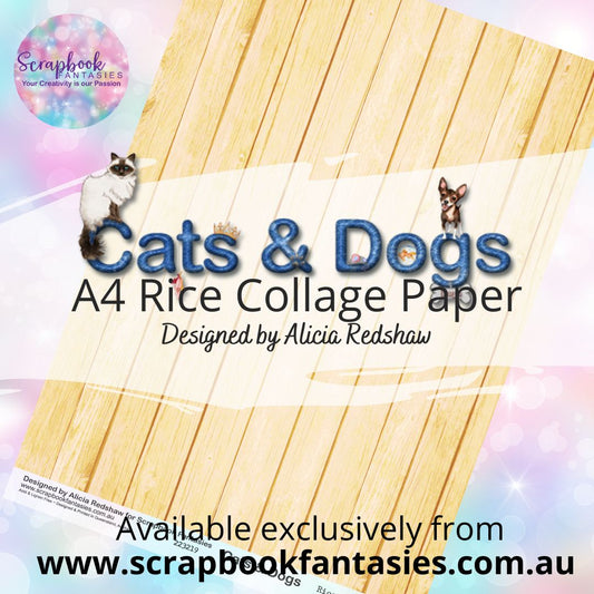 Cats & Dogs A4 Rice Collage Paper - Lemon Timber 223219