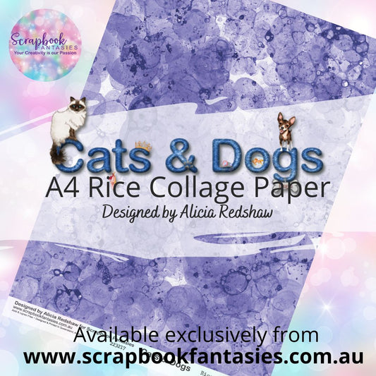 Cats & Dogs A4 Rice Collage Paper - Lilac Watercolour 223217