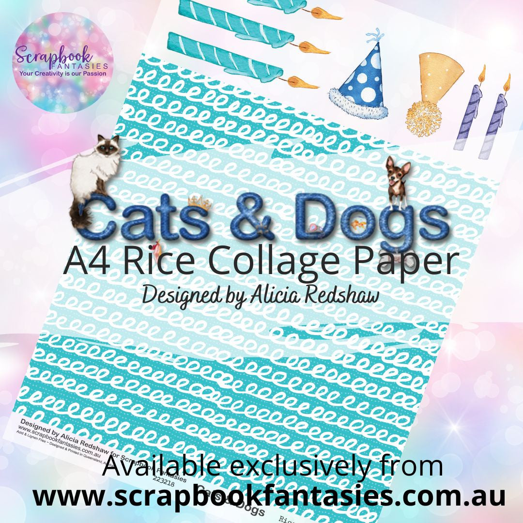 Cats & Dogs A4 Rice Collage Paper - Party Party Party 223218