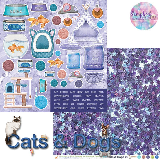 Cats & Dogs 12x12 Double-Sided Patterned Paper 2 - Designed by Alicia Redshaw Exclusively for Scrapbook Fantasies 223202
