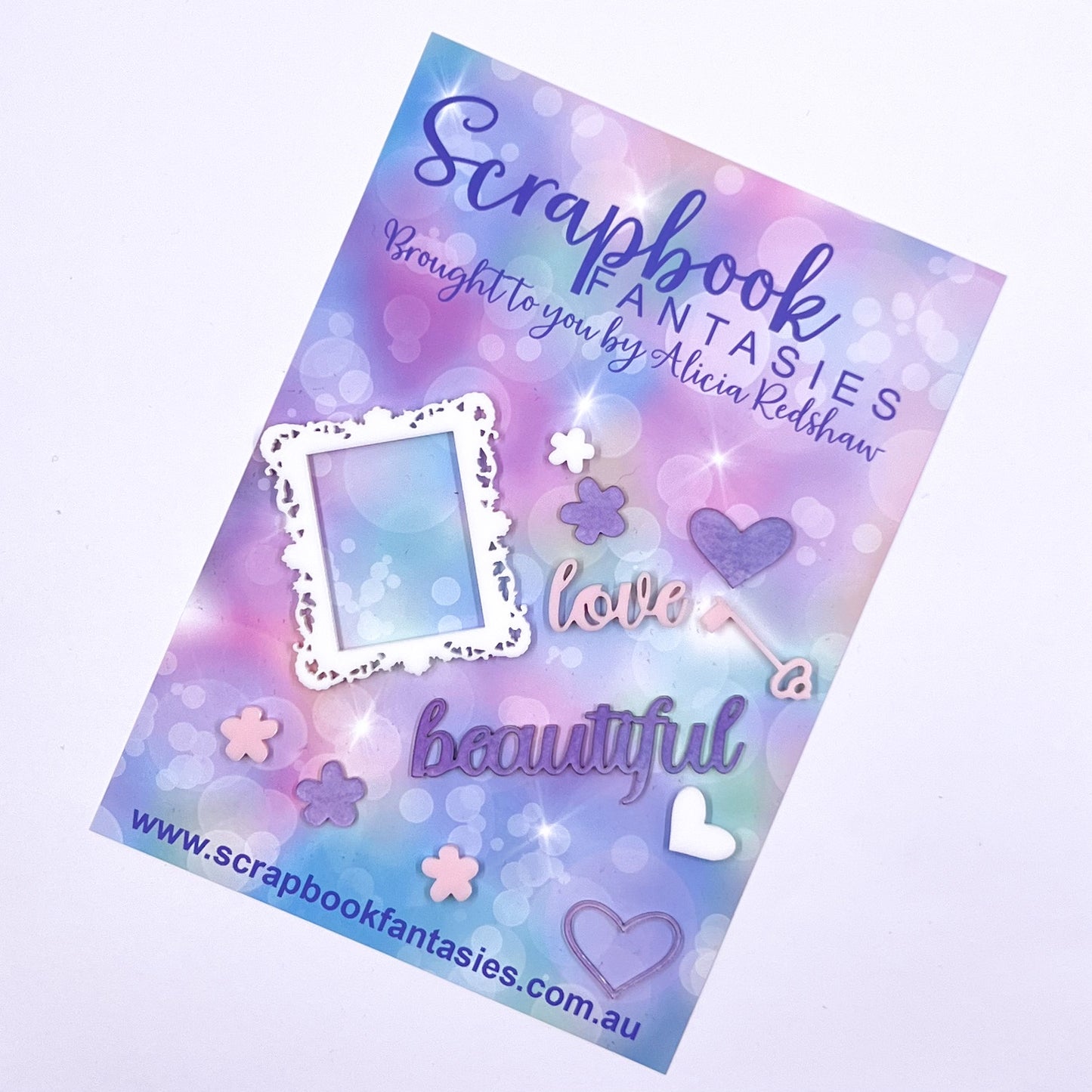 Cherish Time Acrylic-Cuts Acrylic Embellies Set (12 pieces) - Beautiful Love - Designed by Alicia Redshaw - 14556