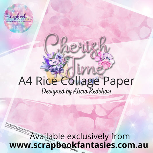 Cherish Time A4 Rice Collage Paper - Pink Pattern - Designed by Alicia Redshaw 286204