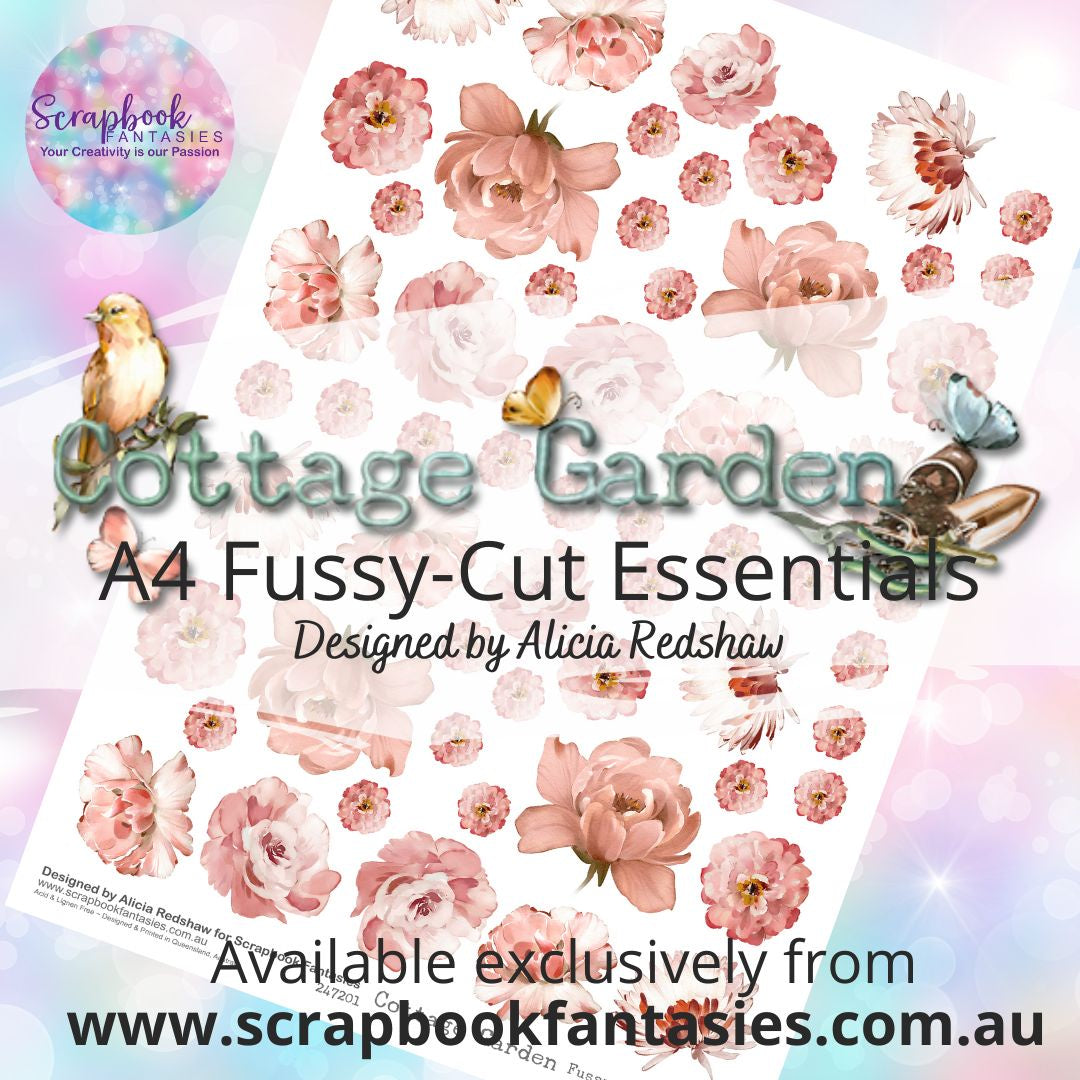 Cottage Garden A4 Colour Fussy-Cut Essentials - Pink Flowers 247201
