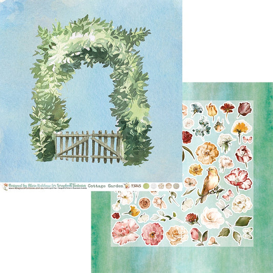 Cottage Garden 12x12 Double-Sided Patterned Paper 5 - Designed by Alicia Redshaw Exclusively for Scrapbook Fantasies