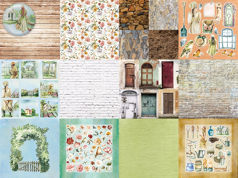 Cottage Garden 12x12 Double-Sided Patterned Paper Pack - Designed by Alicia Redshaw Exclusively for Scrapbook Fantasies