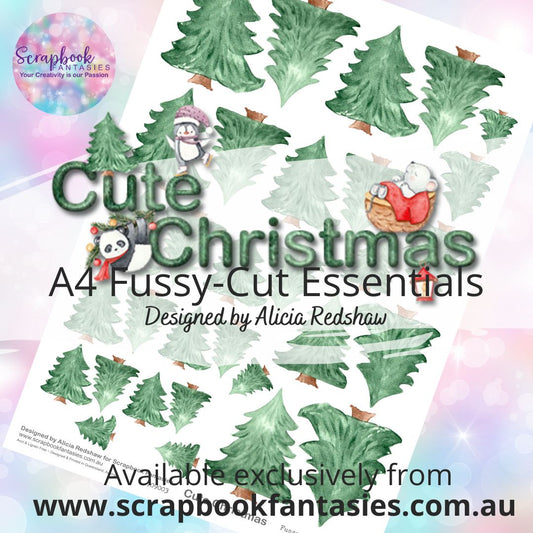 Cute Christmas A4 Colour Fussy-Cut Essentials - Christmas Trees 909003