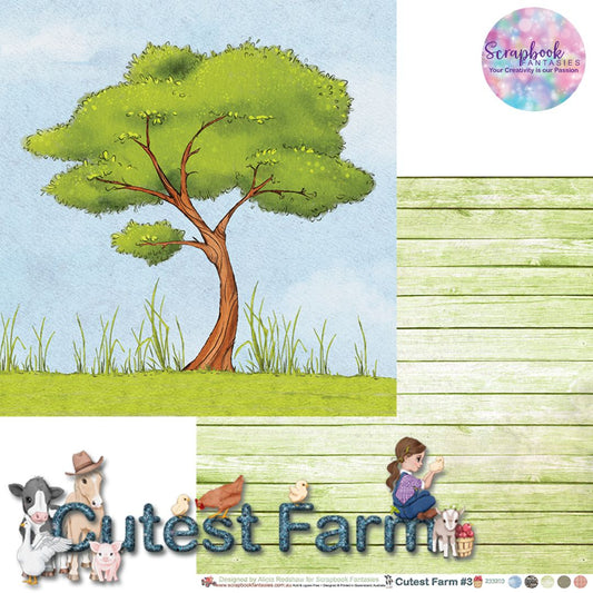 Cutest Farm 12x12 Double-Sided Patterned Paper 3 - Designed by Alicia Redshaw Exclusively for Scrapbook Fantasies 233203