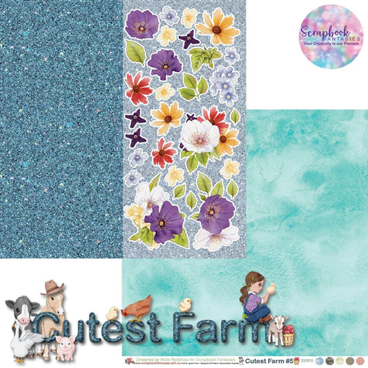 Cutest Farm 12x12 Double-Sided Patterned Paper 5 - Designed by Alicia Redshaw Exclusively for Scrapbook Fantasies 233205