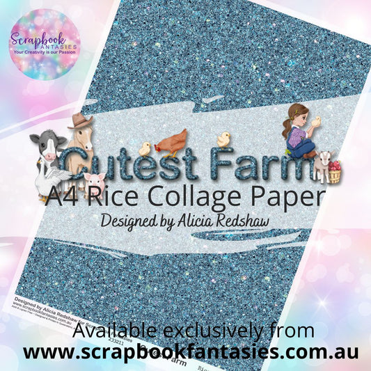 Cutest Farm A4 Rice Collage Paper - Denim Glitter 233211