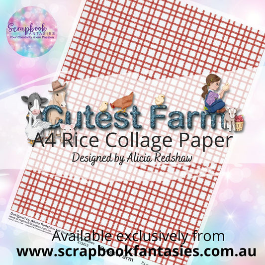 Cutest Farm A4 Rice Collage Paper - Red Check 233212