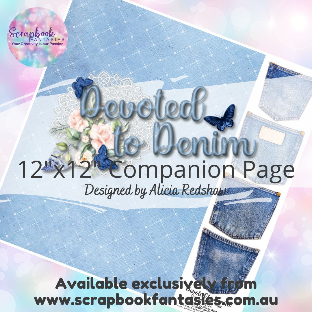 Devoted to Denim 12"x12" Single-sided Companion Page - Denim Pockets 7332324