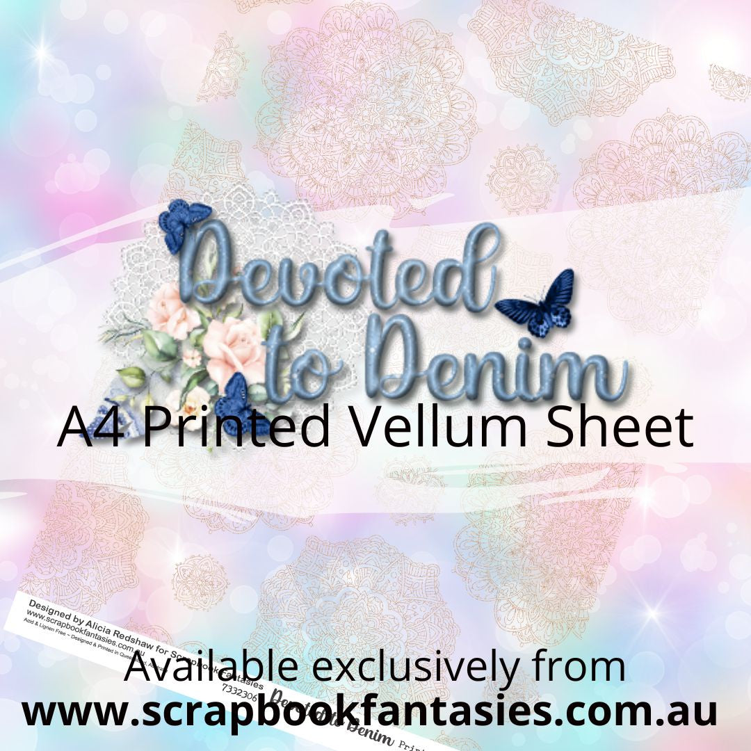 Devoted to Denim A4 Printed Vellum Sheet - Golden Doilies 7332306