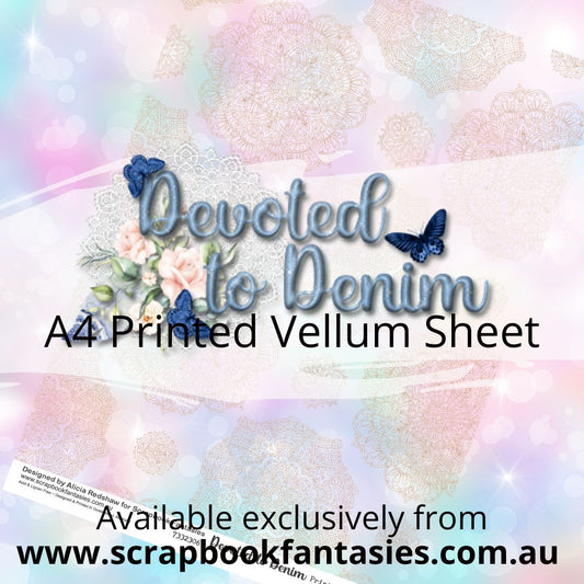 Devoted to Denim A4 Printed Vellum Sheet - Golden Doilies 7332306