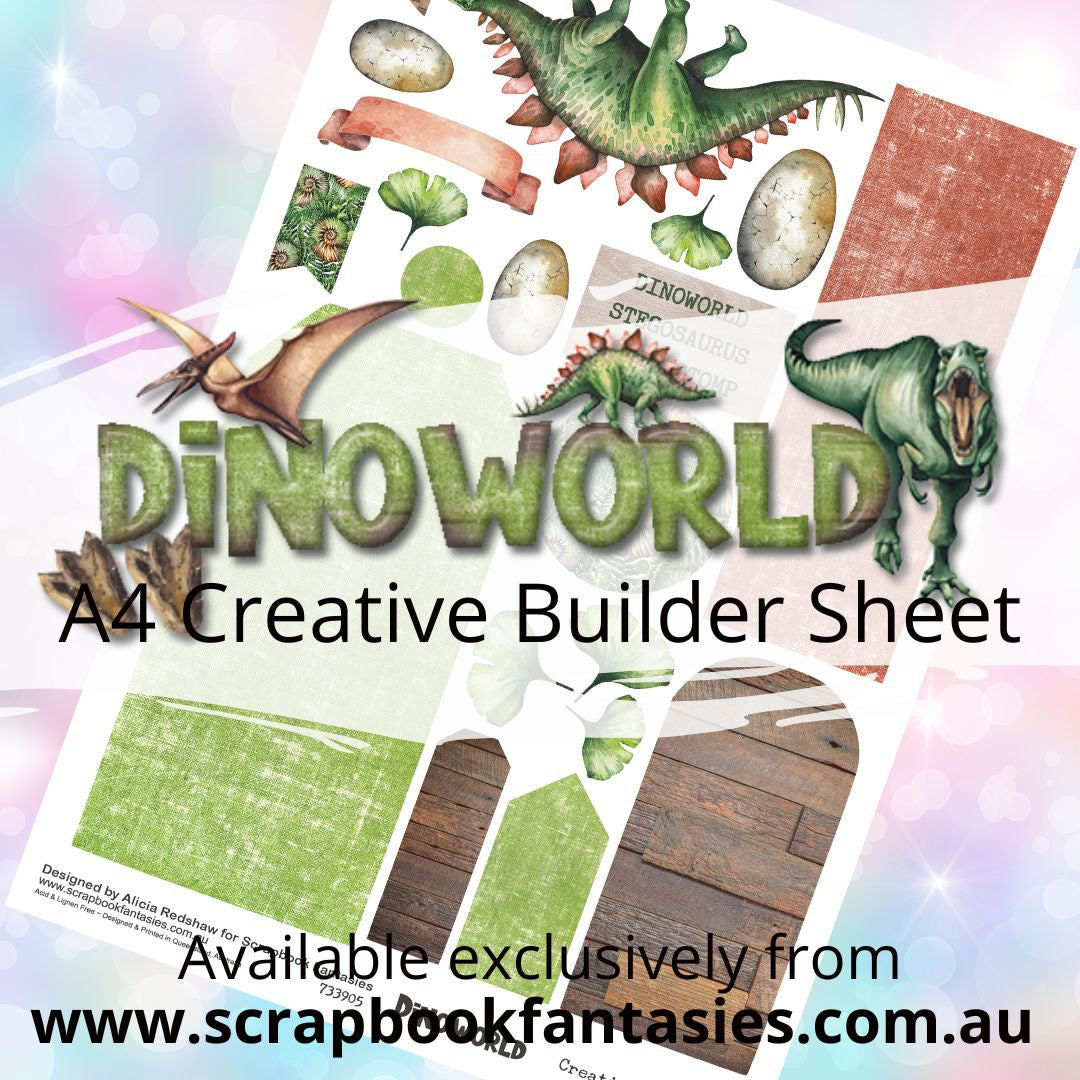 DinoWorld A4 Creative Builder Sheet - Stegosaurus - Designed by Alicia Redshaw