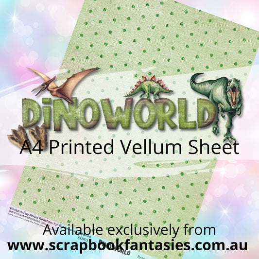 DinoWorld A4 Printed Vellum Sheet - Green Spots 733903