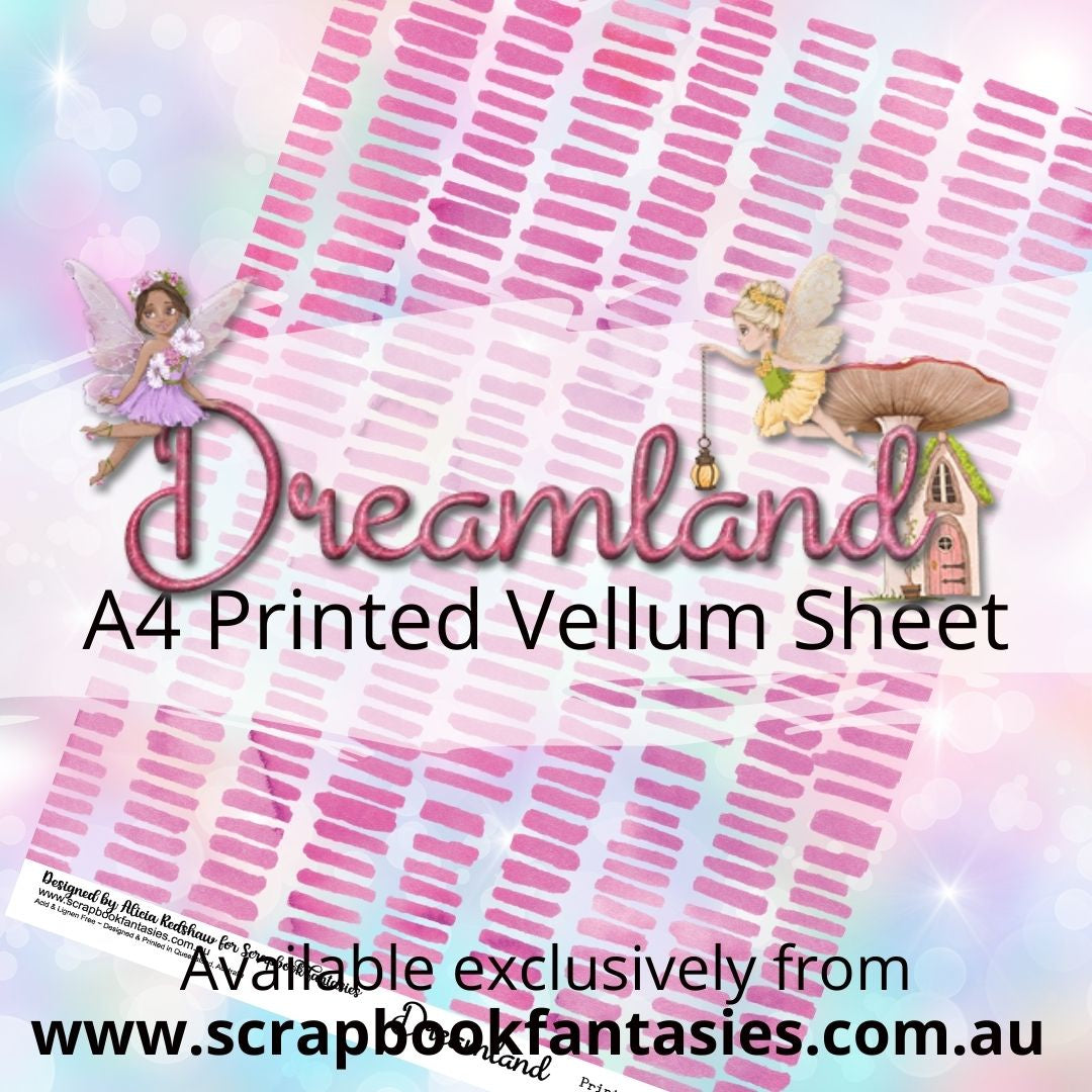 Dreamland A4 Printed Vellum Sheet - Short Stripes 13174
