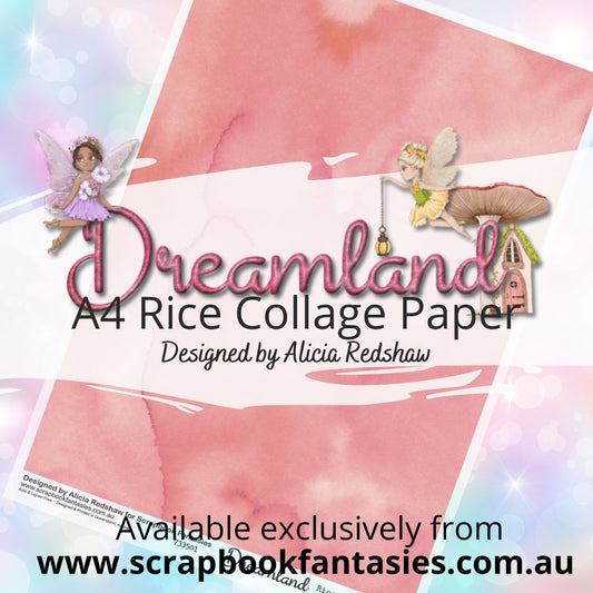 Dreamland A4 Rice Collage Paper - Coral Watercolour