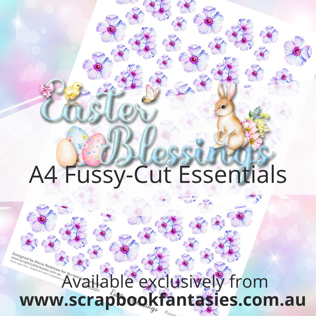 Easter Blessings A4 Colour Fussy-Cut Essentials - Purple Flowers 8733220